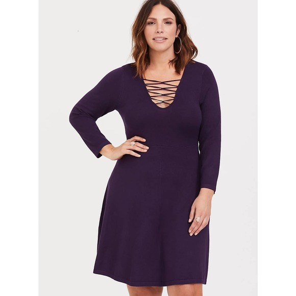 torrid Dresses & Skirts - NWT Torrid Lattice Skater Sweater Dress Size: 0X